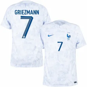 Antoine Griezmann's French national team 2022 away World Cup jersey - White