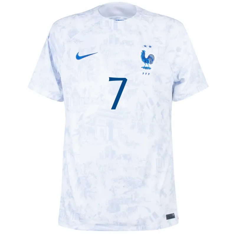 Antoine Griezmann's French national team 2022 away World Cup children's jersey set - White