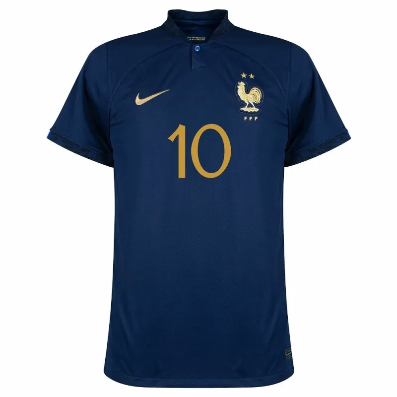 Kylian Mbappé's French national team 2022 home World Cup children's jersey set - Blue