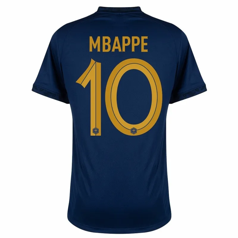 Kylian Mbappé's French national team 2022 home World Cup children's jersey set - Blue