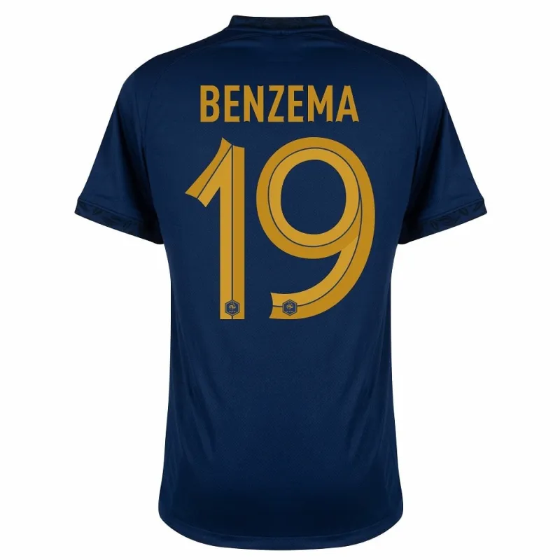 Karim Benzema's French national team 2022 home World Cup children's jersey set - Blue