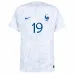 Karim Benzema's French national team 2022 away World Cup children's jersey set - White