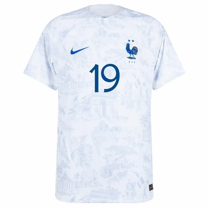 Karim Benzema's French national team 2022 away World Cup children's jersey set - White