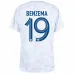 Karim Benzema's French national team 2022 away World Cup children's jersey set - White