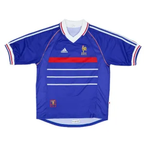 The retro home jersey of Zinedine Zidane's French national team in 1998 - blue.