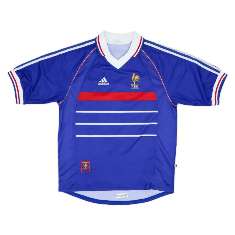 The retro home jersey of Zinedine Zidane's French national team in 1998 - blue.
