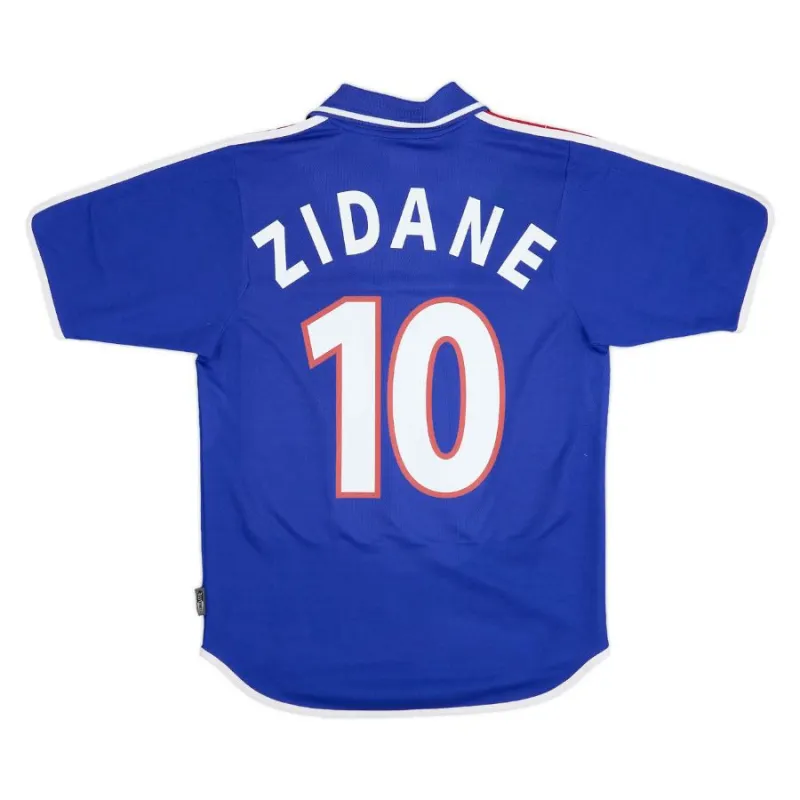 The retro home jersey of Zinedine Zidane's French national team in 2000 - Blue