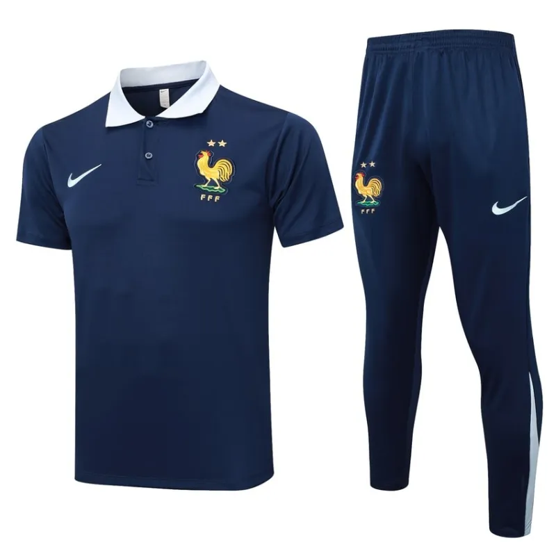 French national team's 2024/25 POLO training suit + pants - blue