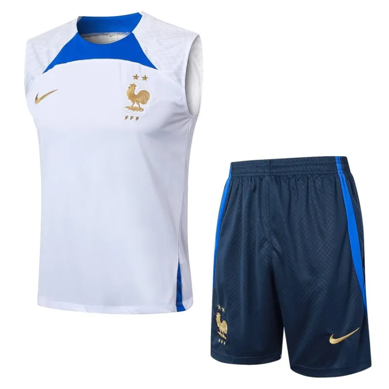 The French national team's 2024/25 vest and shorts - white.