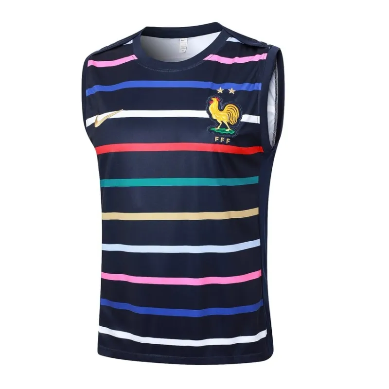 Le gilet et les shorts de l'équipe de France pour la saison 2024/25 - motif bleu.