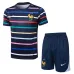 The training suit and shorts of the French national team for the 2024/25 season - blue pattern.