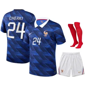 France CHERKI 2026 World Cup kids home jersey set blue