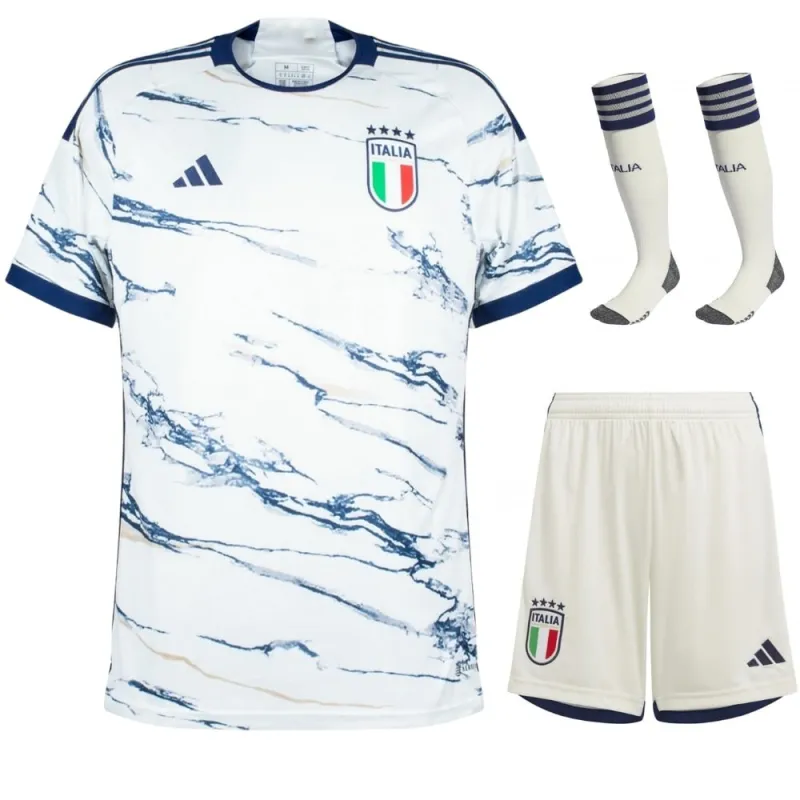 Il kit di maglio per bambini d'effectif extérieur dell'Italia 2023/24 - Bianco