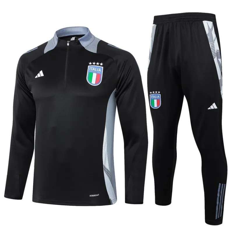Tuta da sport a maniche lunghe + pantaloni d'Italia 2024/25 - nera