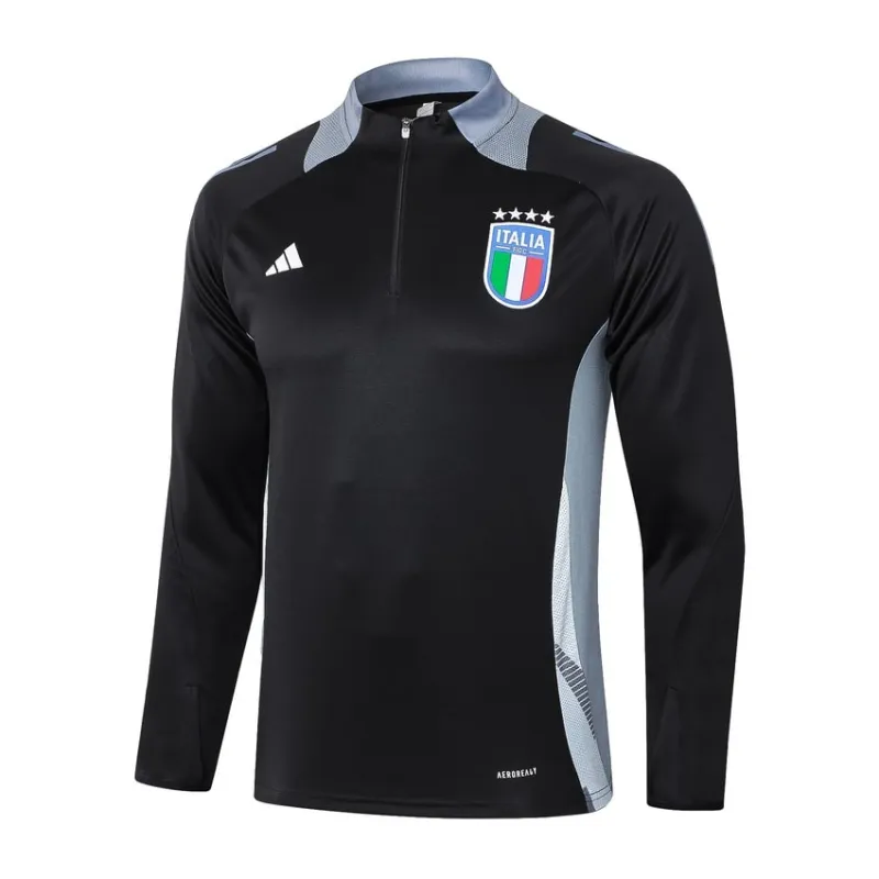 Tuta da sport a maniche lunghe + pantaloni d'Italia 2024/25 - nera
