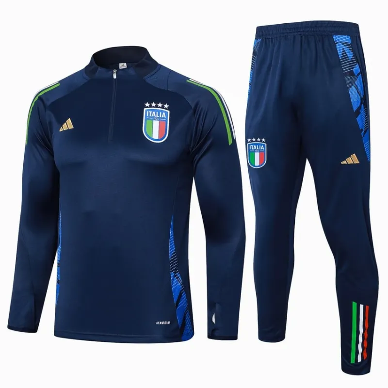 Tenue de sport à manches longues + pantalons d'Italie 2024/25 - bleu