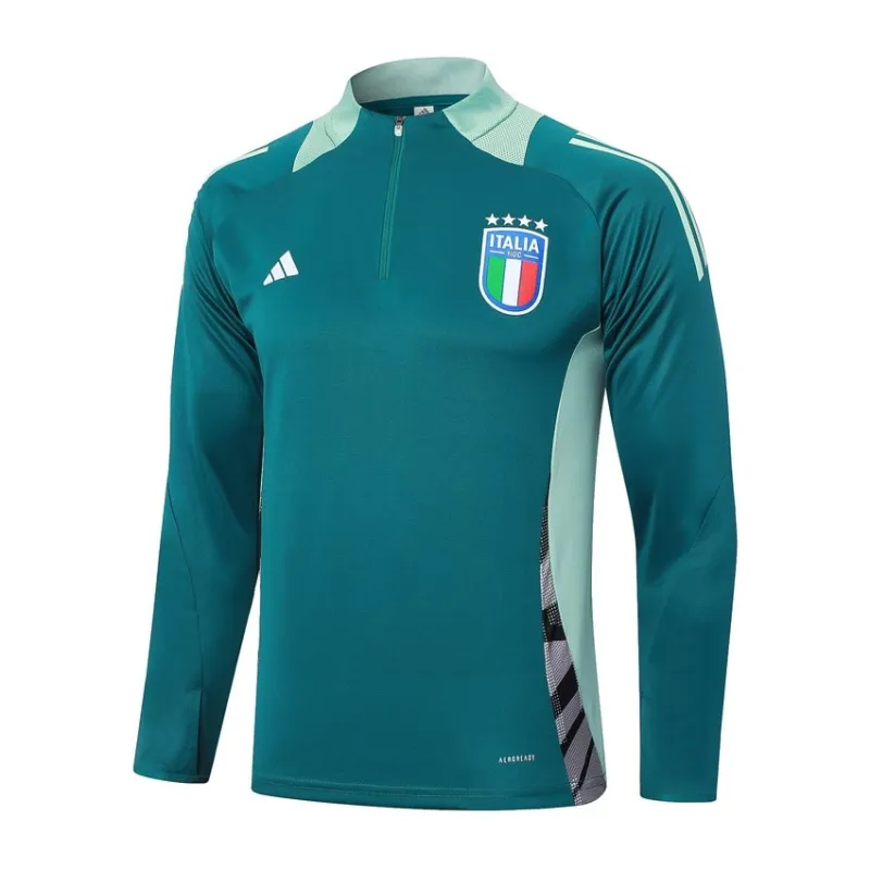 Traje de deporte de manga larga + pantalones de Italia 2024/25 - verde