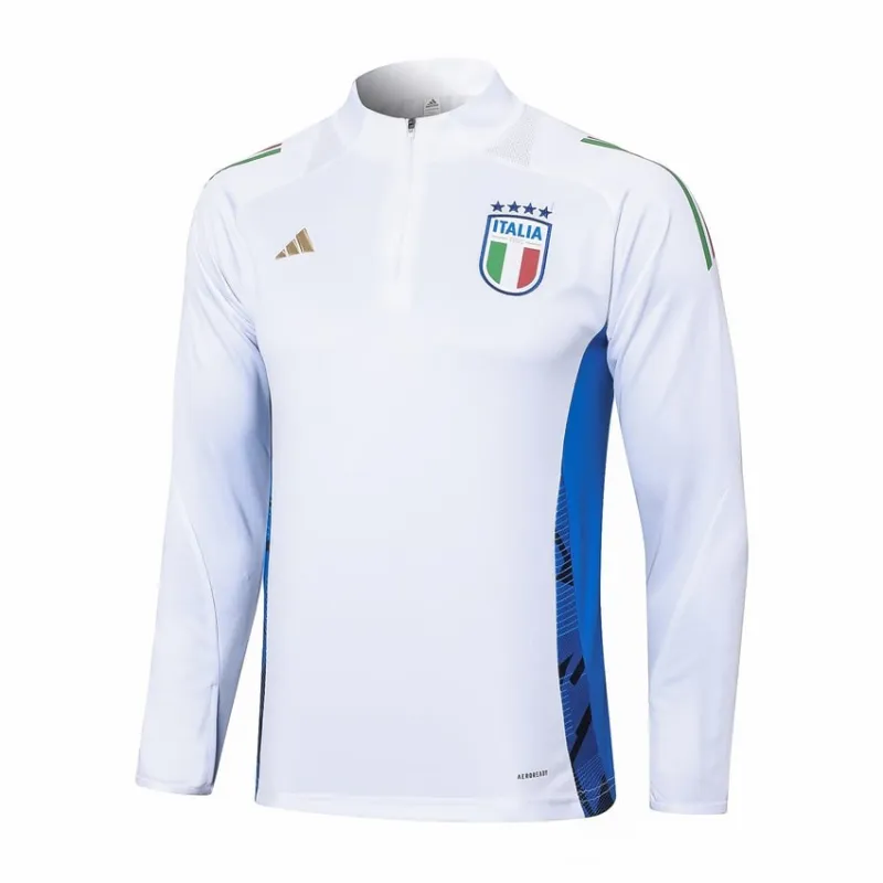 Tuta da sport a maniche lunghe + pantaloni d'Italia 2024/25 - bianca