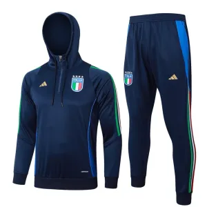 Italy's 2024/25 hooded sportswear + pants - blue