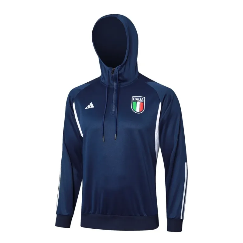 Italy's 2024/25 hooded sportswear + trousers - dark blue