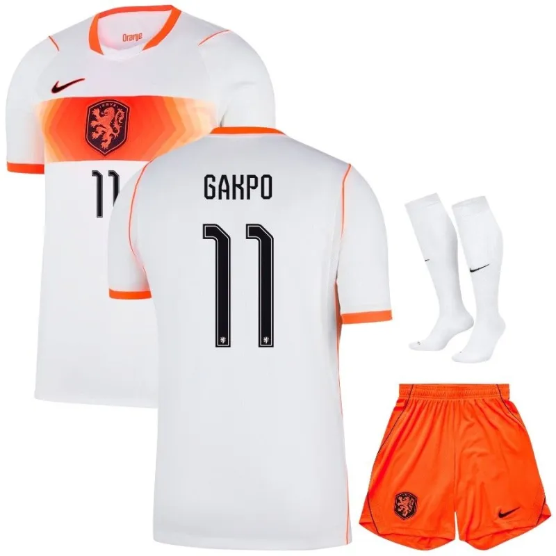 Kit Extérieur Enfant Pays-Bas GAKPO 2026/27 Blanc