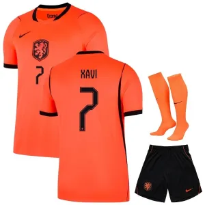 Netherlands XAVI 2026/27 Home Kids Kit Orange