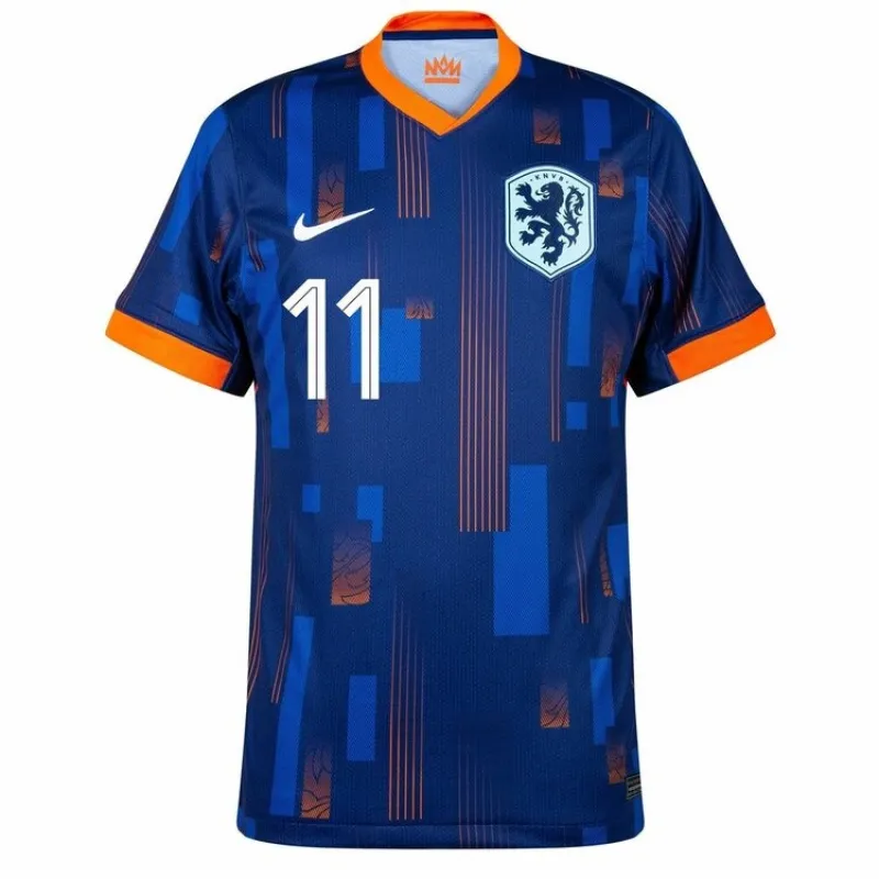 Gakpo's Netherlands 2024/25 away football jersey - blue