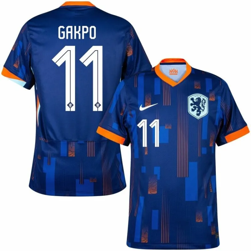 Gakpo's Netherlands 2024/25 away football jersey - blue