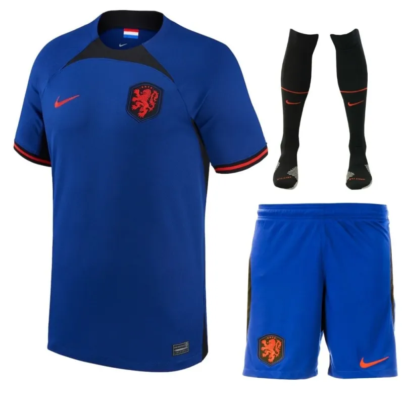 Netherlands 2022/23 away kids Kit- blue