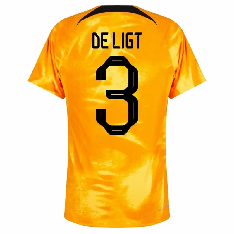 La camiseta local de los Países Bajos para la Copa Mundial de Fútbol 2022 de De Ligt - naranja