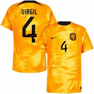 Virgil's Netherlands 2022 FIFA World Cup home football jersey - orange