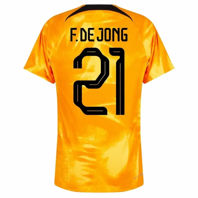 Camiseta local de los Países Bajos para la Copa Mundial de Fútbol 2022 de De Jong - naranja