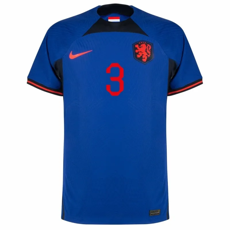 De Ligt's Netherlands' 2022 FIFA World Cup away football jersey - blue