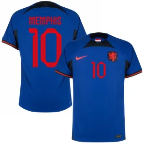 Memphis' Netherlands 2022 FIFA World Cup away football jersey - blue