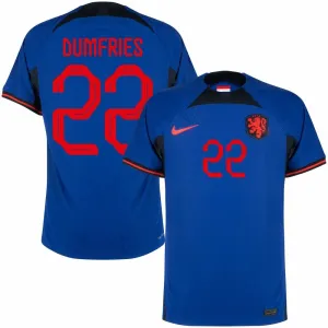 Dumfries' Netherlands 2022 FIFA World Cup away football jersey - blue