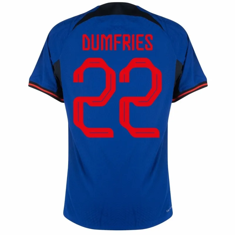 Camiseta de fuera de los Países Bajos para la Copa Mundial de Fútbol 2022 de Dumfries - azul