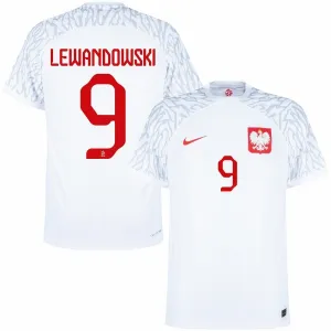 Lewandowski, Poland's home jersey for the 2022 World Cup - White