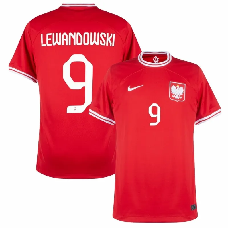 Lewandowski, Poland's away jersey for the 2022 World Cup - Red
