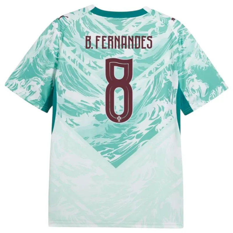 Portugal B.FERNANDES 2026/27 Away Kids Kit Green