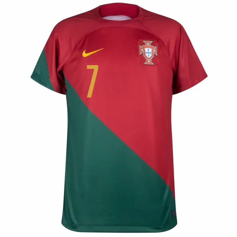 Ronaldo's Portugal 2022 World Cup Home Children's Jersey Set - Red and Green