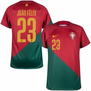 João Félix's Portugal 2022 FIFA World Cup Home Jersey - Red and Green