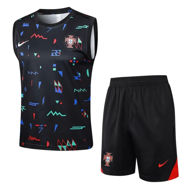 Portugal's 2024/25 vest + shorts - black pattern