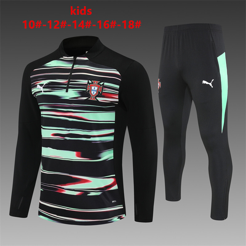 Portugal 2025/26 Kids Sports Set Black Green
