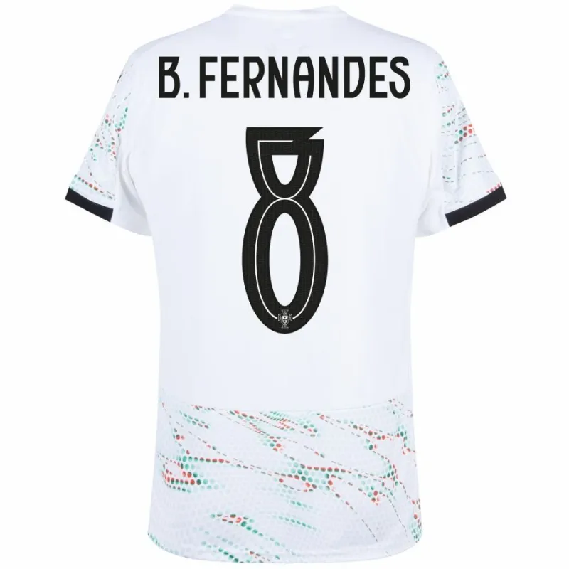 Portugal B.FERNANDES 2025/26 Away Kit - White