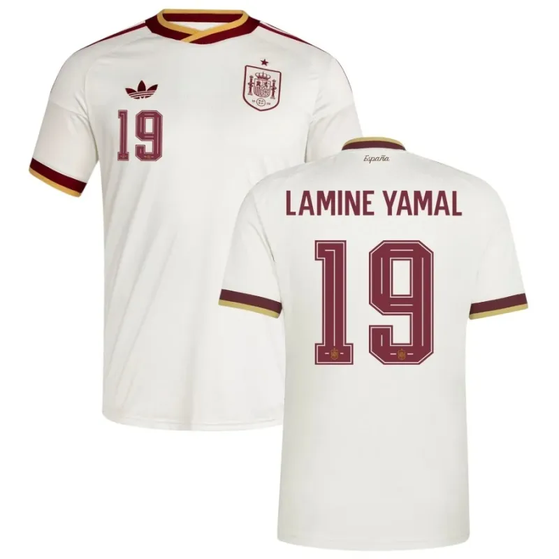 Spagna LAMINE YAMAL 2026/27 maglia trasferta bianca