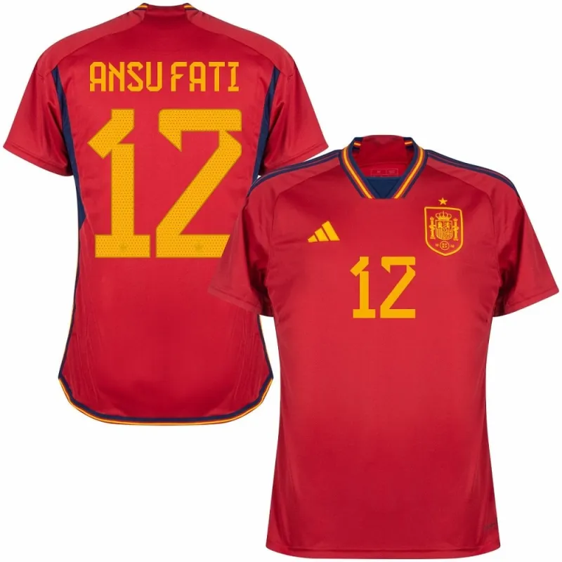 Ansu Fati's Spain 2022 FIFA World Cup Home Jersey - Red