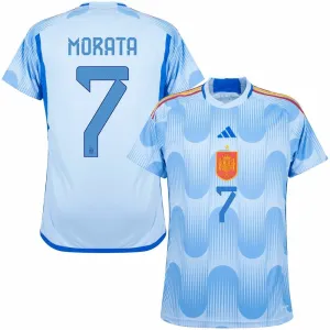 Morata. Spain's 2022 FIFA World Cup Away Jersey - Blue
