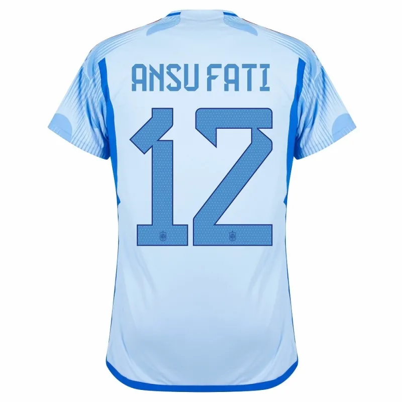 Ansu Fati. Spain's 2022 FIFA World Cup Away Jersey - Blue
