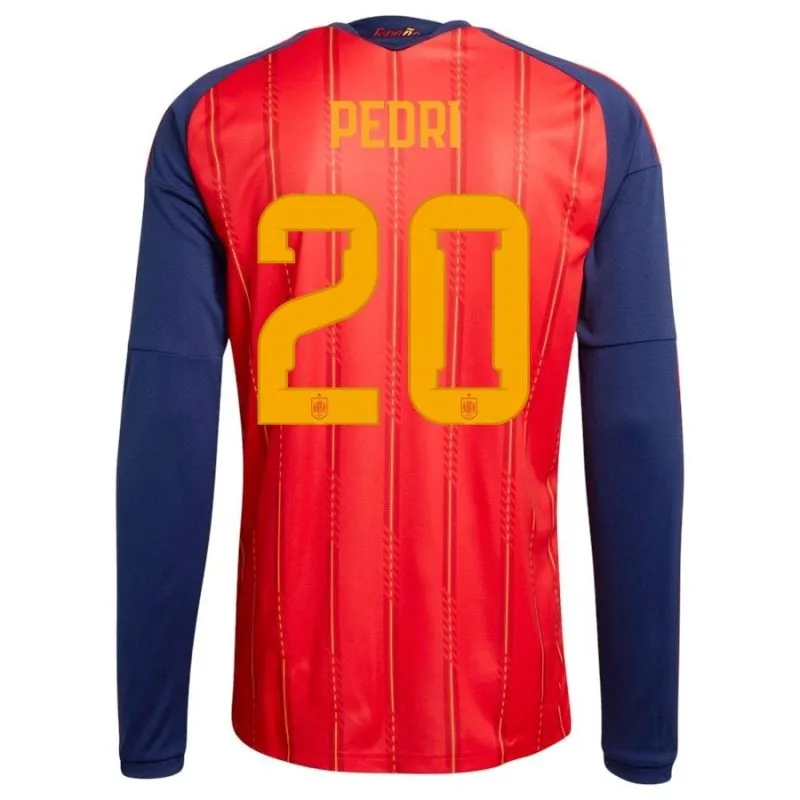 Spanien PEDRI 2026/27 Heimtrikot mit langen Ärmeln - Rot