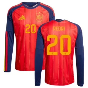 Spain PEDRI 2026/27 Home Long Sleeve Jersey - Red